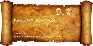 Dankó Károly névjegykártya