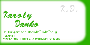karoly danko business card